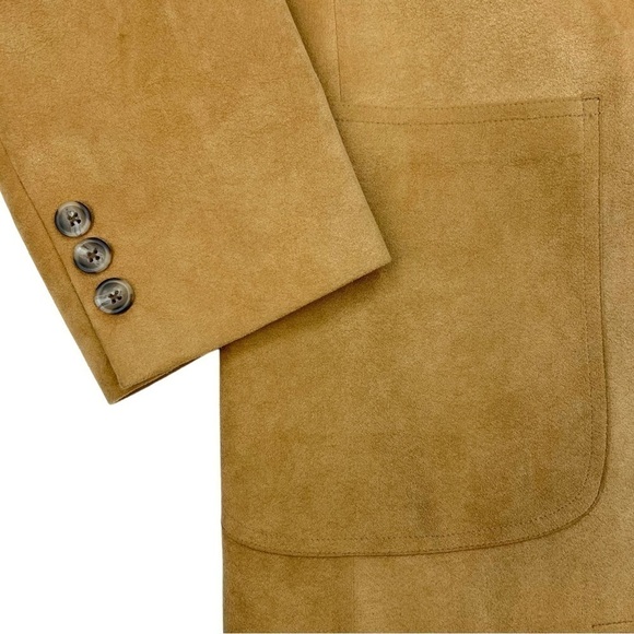 Vintage Neiman Marcus Men's Suede 2 Button Blazer Tan Size 42 - Picture 3 of 11